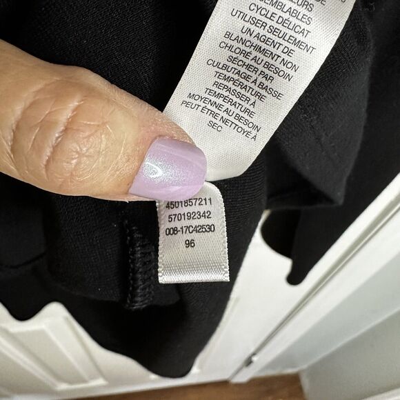 Chico's Black Tunic 2 High Low Long Black Tunic Gold Hardware Large - Picture 10 of 11